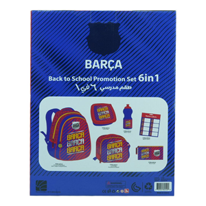 ست 6 در 1 کوله پشتی 40 سانتی بارسلونا مدل Rainbow Max - Backpack - Promotion Items 6 in 1 - FC Barcelona _کیف مدرسه